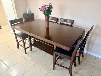 Counter Height Dining Table Set with 6 Chairs