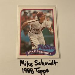 Mike Schmidt Philadelphia Phillies Hall of Fame 3rd Baseman Topps Card. 