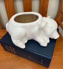 Vintage Sleepy Pig Planter