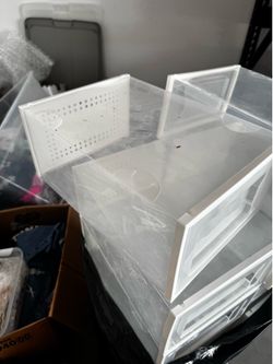 Plastic clear shoe boxes