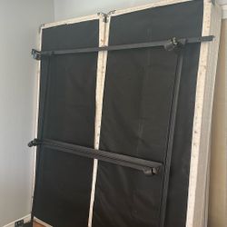King Metal Frame With Wheels And Box Springs