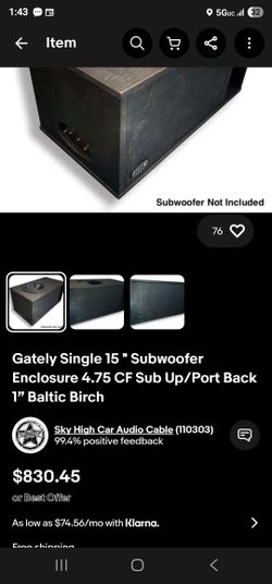 Gately SINGLE 15 4.75CFT BOX