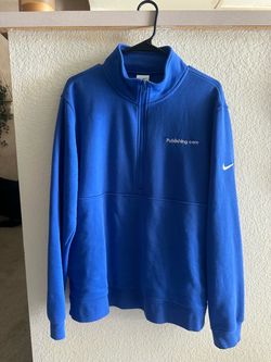 Nike Blue 1/4 Zip Pullover Sweatshirt Men size L