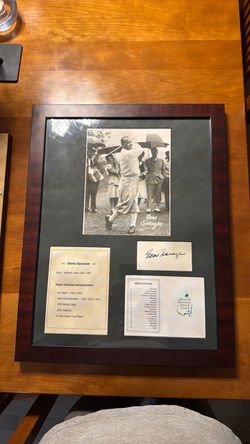Gene Sarazen Signed Framed Golf Memorabilia Display
