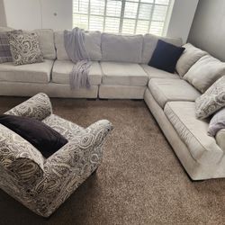 2 Accent Chairs And 3 Piece Section Couch