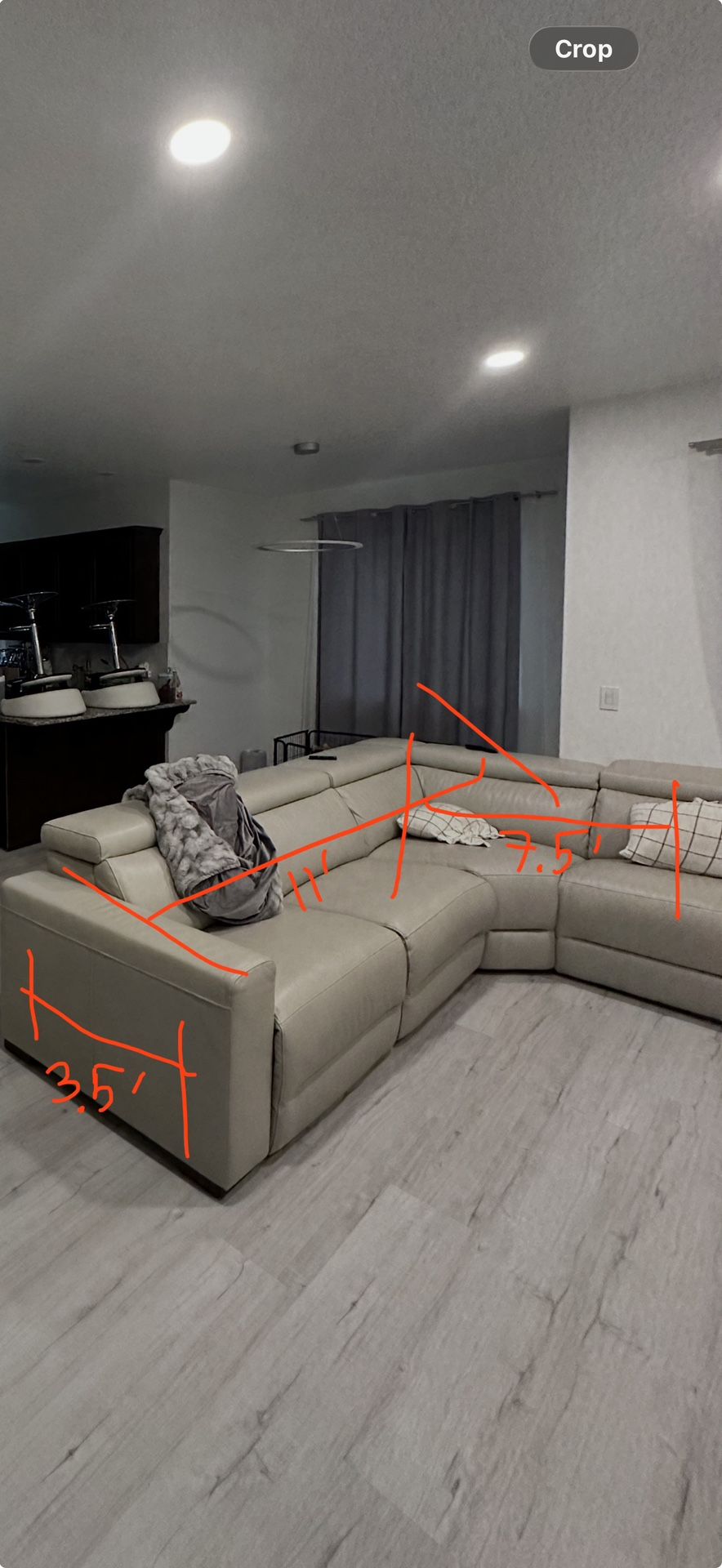 Power Recline Leather Sectional 