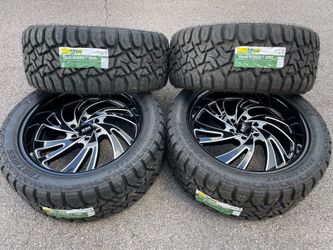 22x10 NEW XM STREET  RIMS  6 LUG TIRES 33x12.50R22 LT FITS CHEVROLET SILVERADO 1500 , TAHOE,GM SIERRA ,SUBURBAN CADILLAC,CHEVROLET, SILVERADO,  TOYOTA