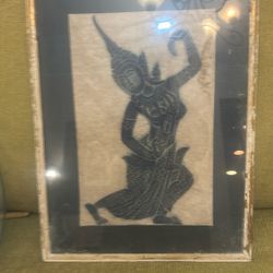 Antique picture has a little bit of water damage