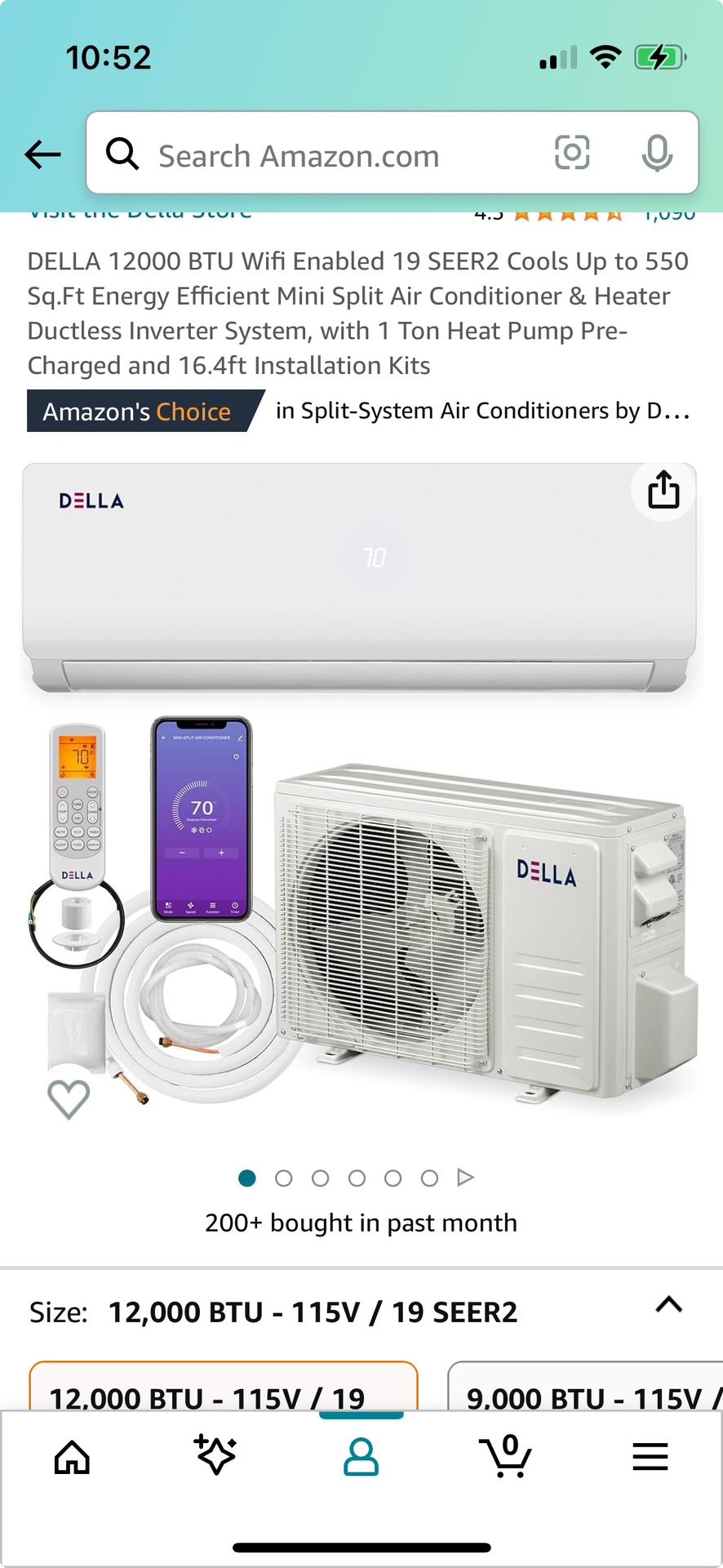 Brand New In Box Della 12,000 BTU Mini Split With Heating for Sale in