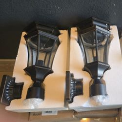 Set Of 2 Outside Garden Post Lamp/Lantern