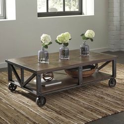 Coffee Table Or Cocktail Table With Casters By Zenfield