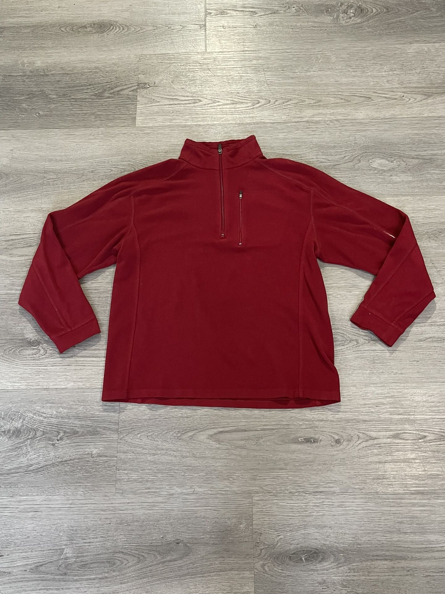 Vintage L.L. Bean men's red quarter zip fleece jacket