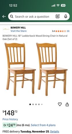 Oak Ladderback Dining Chairs
