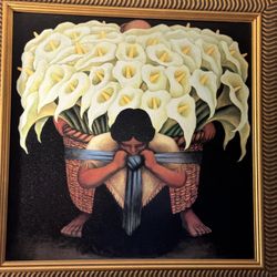 Diego Rivera ‘The Flower Vendor’ With Frame