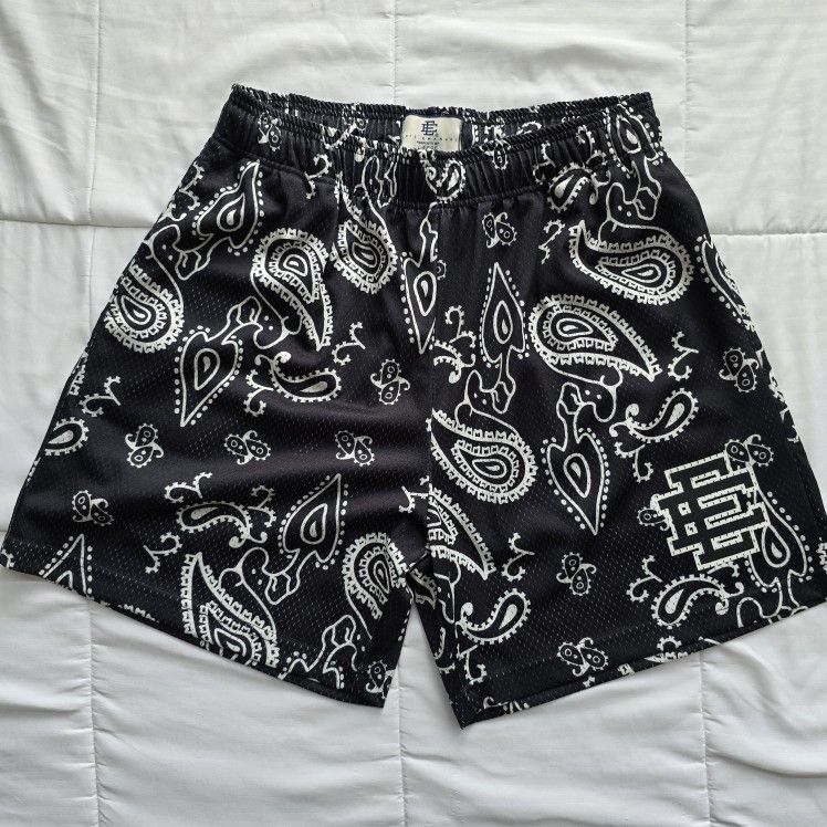 Eric Emanuel Basic Shorts Black Paisley EE - Size Large (L) & Brand New