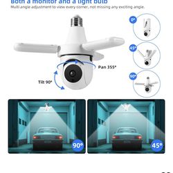 TOWODE Light Bulb Security Camer,LED Light Bulb Camera 3MP HD Smart Garage Security Camera with AI Human Detection,Two-Way Audio,Color Night Vision,Co