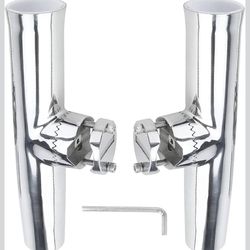 NovelBee stainless clamp-on fishing rod holders pair for boat rails