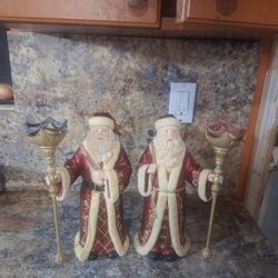 Santa Candle Holders, Kirkland Signature  Christmas. 1ft. Tall