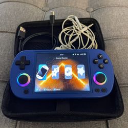 RG40XXH Handheld Game Console 3200mAh Blue, 64GB & 128GB SD, with +1000 games And headphone