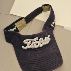 Titleist Navy Khaki Adjustable Golf Visor Embroidered Logo