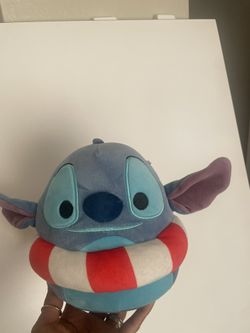 Disney Squishmallows Stitch in Rubber Ring Life Saver 8" Soft Cuddly Toy