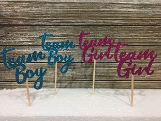 Team boy team girl cupcake toppers