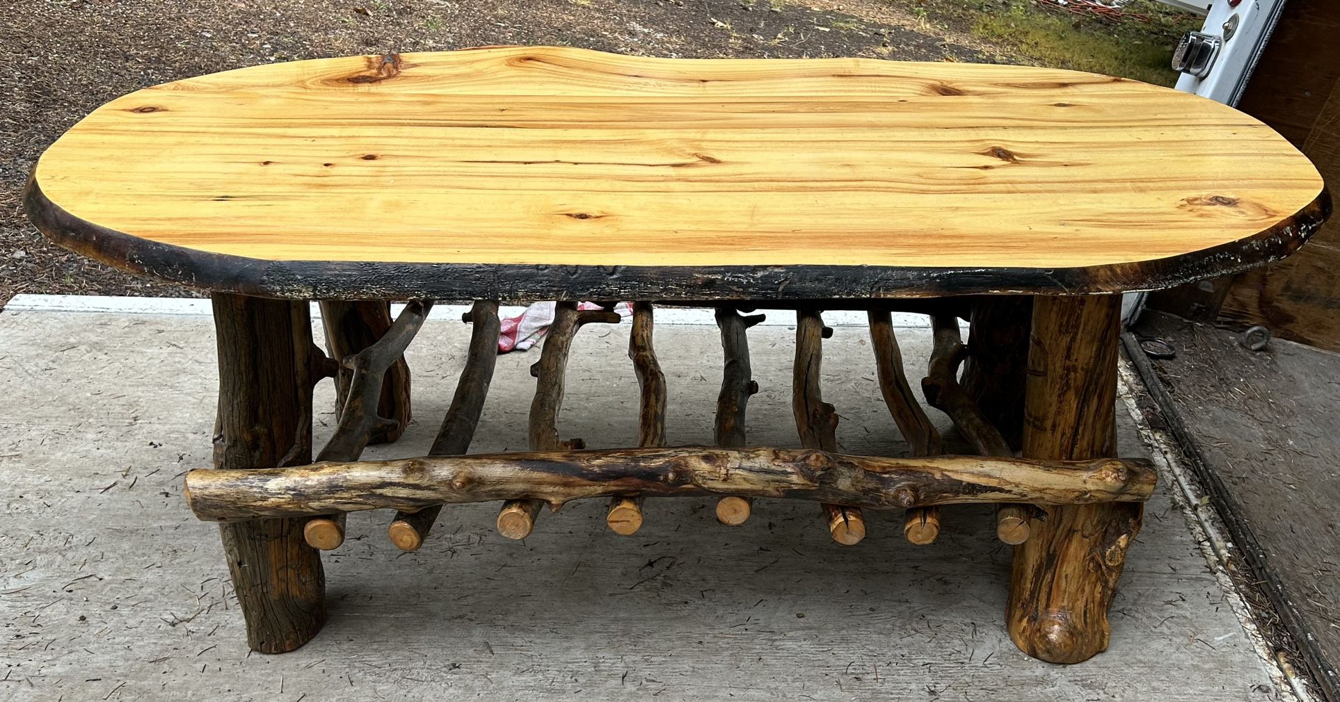 Rustic Log, Wood Table