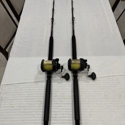 Shimano TLD 30 2 Speed on  6’0” 30-50lb Palmetto Rods roller tape