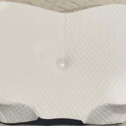 MOONORAH memory foam pillow, 24”x16.5”x4.3”, white, washable, white and dark blue