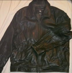 Calvin klein leather jacket mens