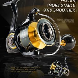 Spinning Fishing Reels for Saltwater Freshwater 8000 Series Fishing Spool Left/Right Interchangeable Trout Carp Spinning Reel 10 Ball Bearings Light a