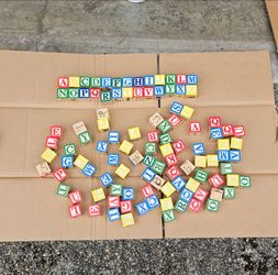 108 Alphabet wooden blocks. $30