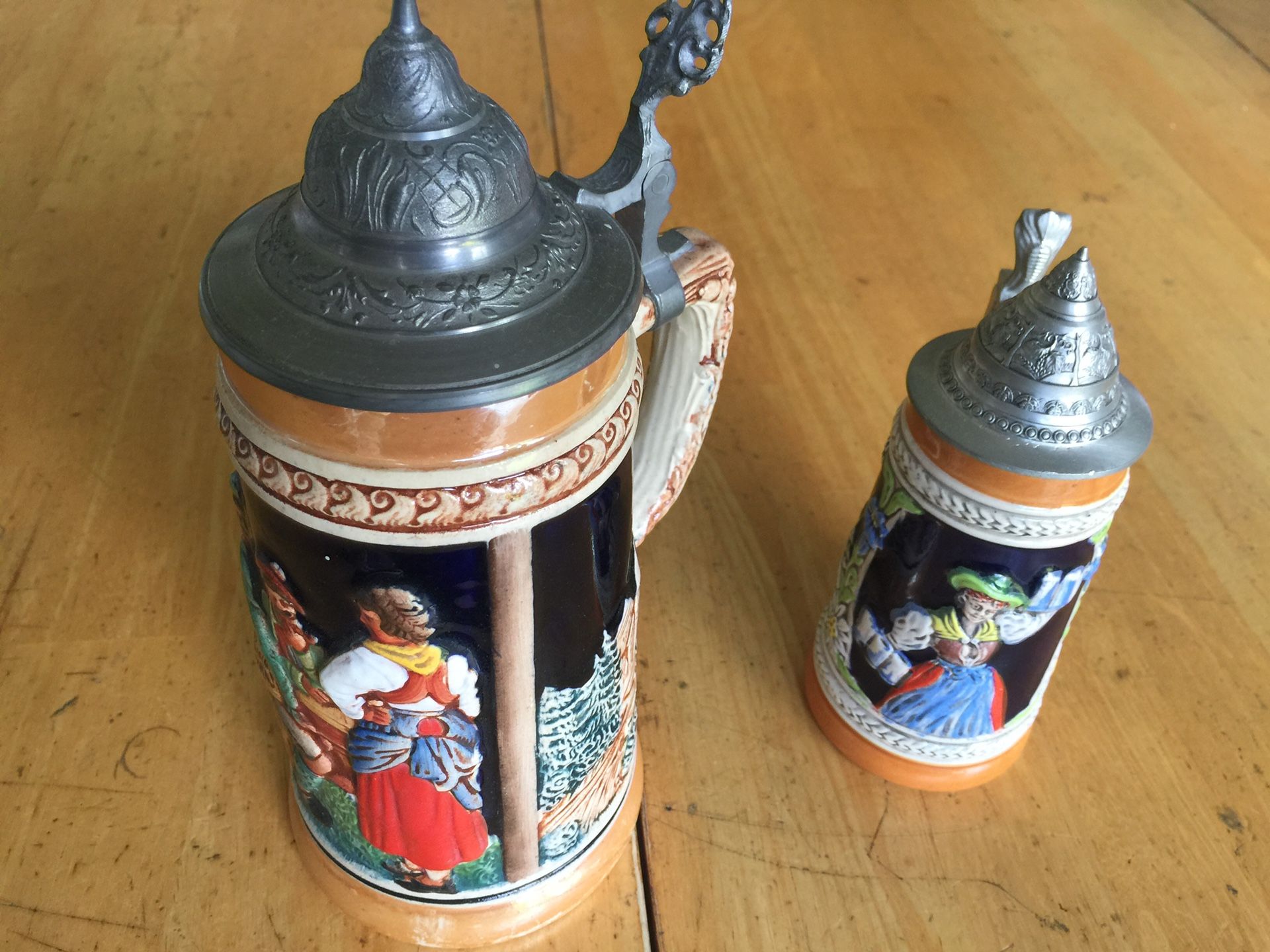 German Landmarks Engraved Stein Metal Lid