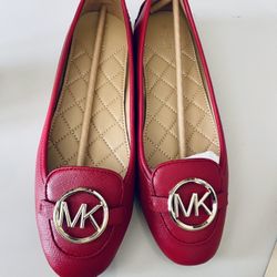 Michael Kors Lillie Moccasin red leathers shoes Size 8 