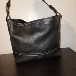 Coach F11662 Black Pebbled Leather Large Hobo Bucket Tote Shoulder Bag