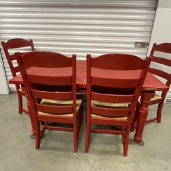 Vintage Wooden Dining Table and 4 Chairs