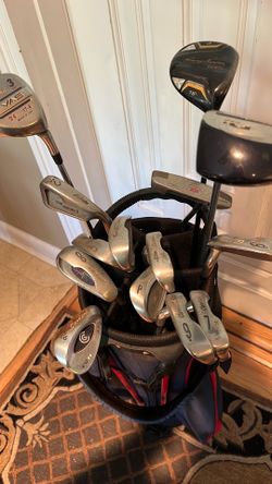 Golf clubs and bag