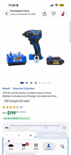 Kobalt brushless cordless impact driver