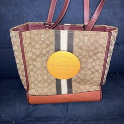 Coach 1917 Dempsey Tote In Signature Jacquard With Stripe And Coach Patch