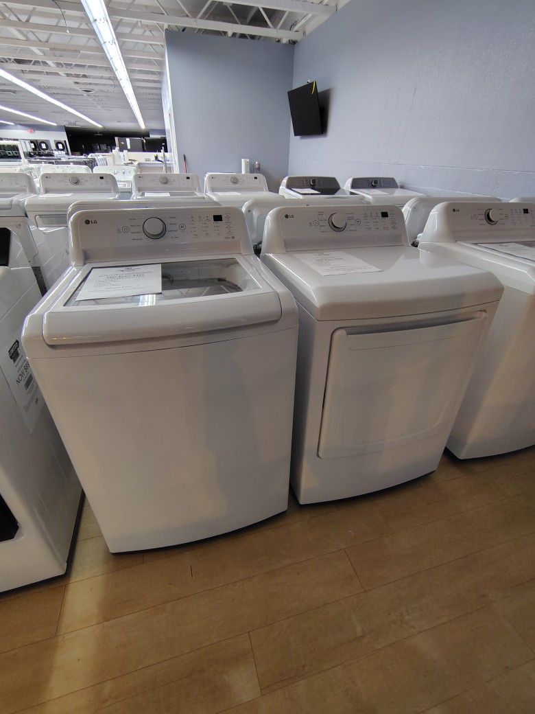 $958 LG 4.5 CU FT WASHER + 7.3 CU FT GAS DRYER COMBO SET, 1 YR WARRANTY