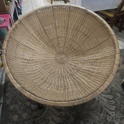  MID-CENTURY RATTAN & IRON PAPASAN LOUNGE CHAIR