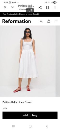 NEW Reformation Ballet Corset White Linen Cotton Dress Size 4