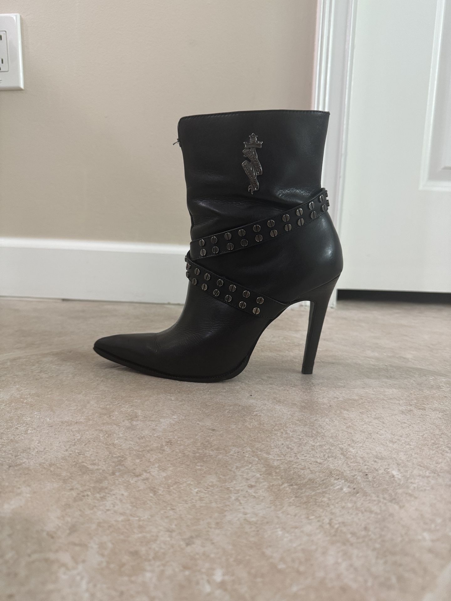 Harley Davidson Women’s Black Leather Ankle Boots Size 8