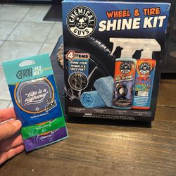 Chemical Guys Wheel &Tire Shine Kit With Bonus 3 Pack Air Fresheners 