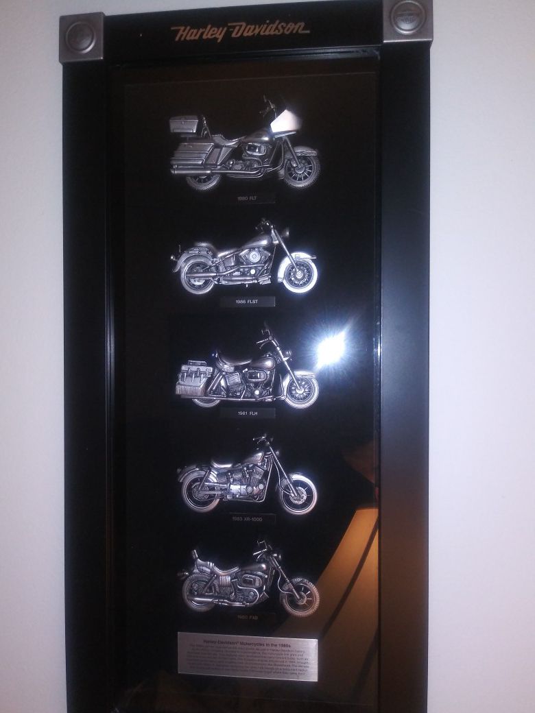 Harley Davidson motorcycles collection framed..