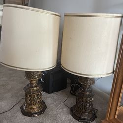 Vintage Carved Lamps 