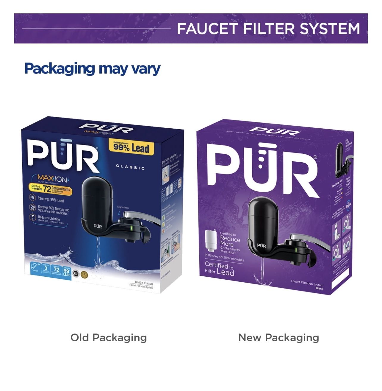PUR Faucet Mount Water Filtration System, FM2000B, Black
