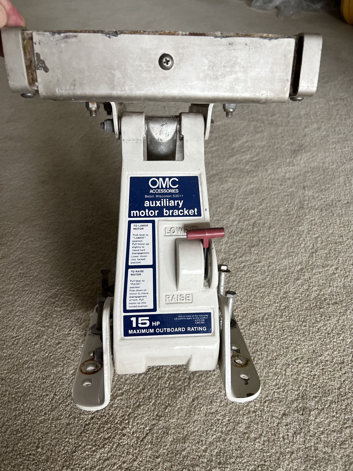 OMC Auxiliary Outboard Motor Mount 15 JP