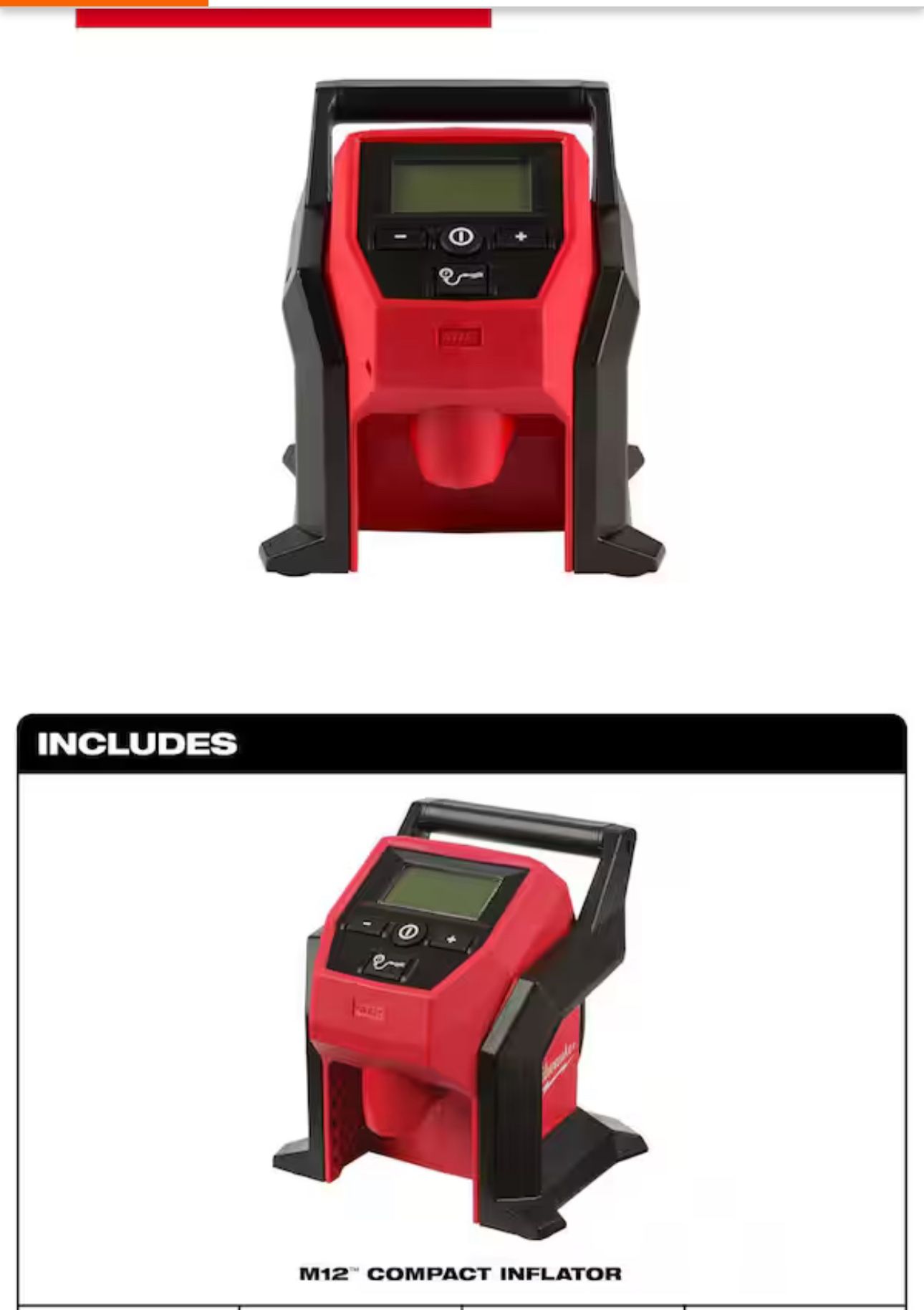 M12 12-Volt Lithium-Ion Cordless Electric Portable Inflator (Tool-Only)