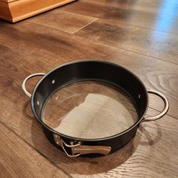 9.5" Zenker Handle-It Glass Bottom Springform Pan, clear glass base, side handles, non-stick metal ring, great condition